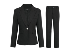 2026-traje Oficina Mujer 2 Piezas Chaqueta Con 1 Botón Y Pantalones Mystdiy
