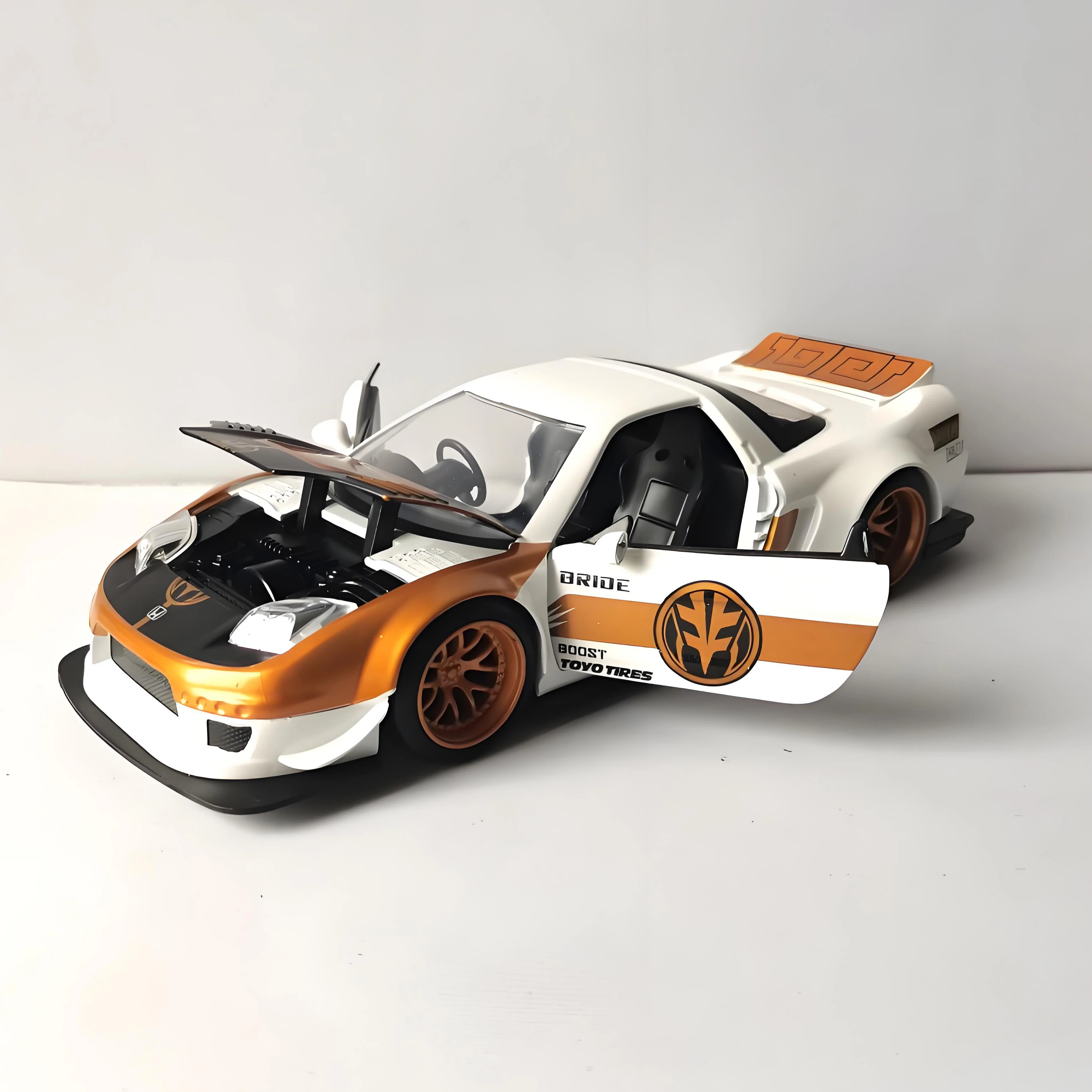 (branco) Modelo De Carro Em Liga Metálica Na Escala 1:2 E Modelo De Carro De Brinquedo