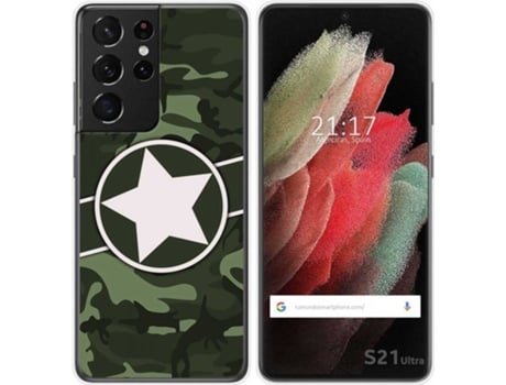 Carcasa Samsung Galaxy S21 Ultra 5G TUMUNDOSMARTPHONE Camuflaje 01 Multicolor