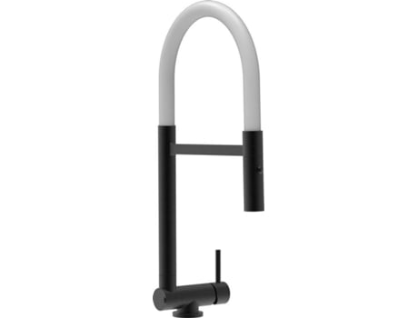 Grifo de Cocina VIZIO Plegable Hasta 45 Mm Tubo Giratoria 360° Negro Mate Blanco (Latón)
