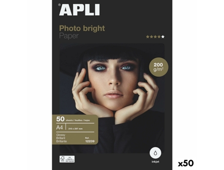 Papel Fotográfico Brillante APLI Inkjet A4 200 G/M²