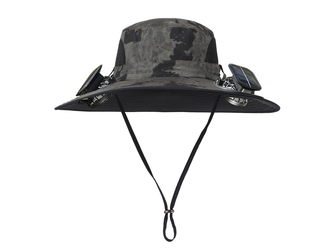 Sombrero De Sol Chrui Con Ventilador Solar Y Protección Upf 50+ (verde Ejército)