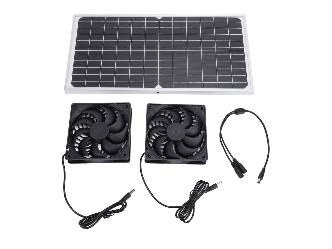 Ventilador solar de 16 W con panel monocristalino para mascotas