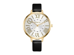 Reloj De Cuarzo Para Mujer Zhoulianfa Con Correa De Piel Sintética Y Esfera Con Números Romanos (negro)