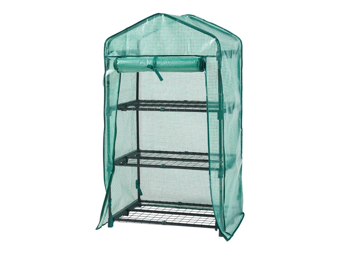 Invernadero de lámina Chaam con puerta acero y cubierta 125x69x49cm - Verde [EN.CASA]