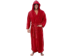 Bata De Baño Para Hombre Xl Rojo Con Capucha Fleece Suave Algodón Absorbente Con Bolsillos 2xl Rojo