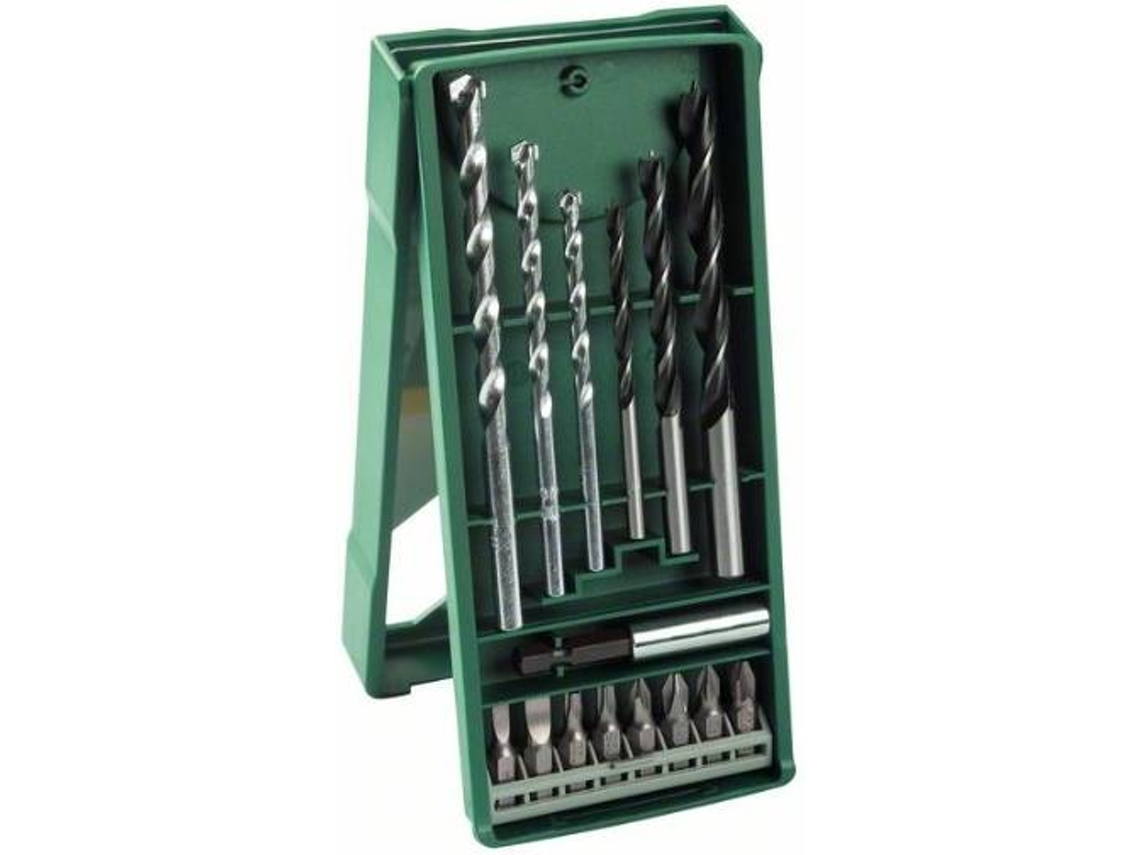 Mini X-Line con 15 Brocas BOSCH para Perforar y Atornillar