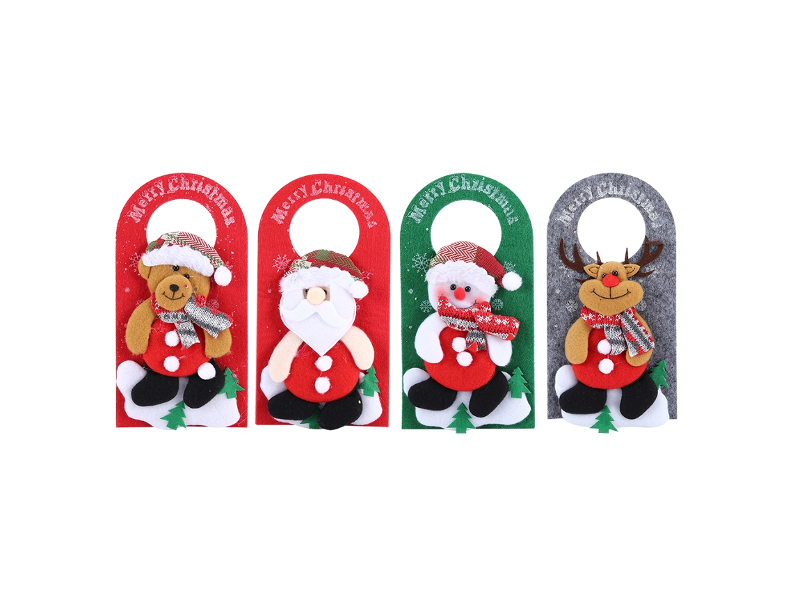 Juego De 4 Adornos Navideños Decorativos Para Puertas De Hoteles, Tiendas Y Ventanas.