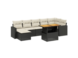 Maison Exclusive - Set De Sofás De Jardín 8 Piezas Y Cojines Ratán Sintético Negro