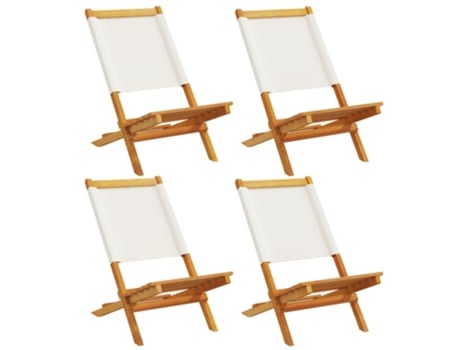 Conjunto 4 Silla De Jardín VIDAXL Blanco Madera