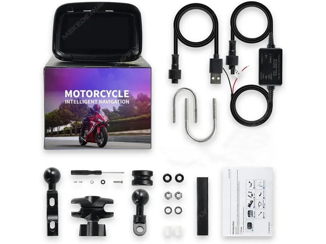 Monitor Lcd Portátil De 5 Pulgadas Para Motocicleta, Monitor Inalámbrico Resistente Al Agua Ipx7.
