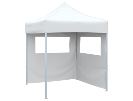 vidaXL Carpa plegable profesional con 2 paredes acero blanco 2x2 m