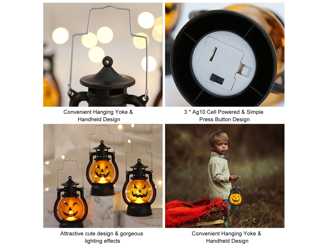 2026-lámpara De Noche Led Diseño Calabaza Manejar Batería Luz Blanca Cálida Decoración Halloween Fiesta Hogar Regalo