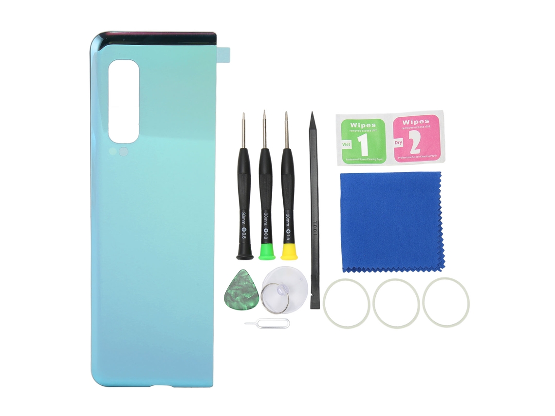 Cubierta Trasera De Cristal Dorado Para Samsung Galaxy Z Fold Sm F900 Con Cinta Adhesiva Preinstalada Y Herramientas De Reparación.