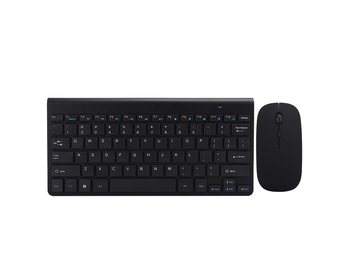 Conjunto mini delgado y silencioso de teclado y ratón inalámbricos de 2,4 g para oficina en casa - Negro