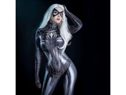 Traje De Cosplay De Spider-man/venom Para Mujer Monopieza Halloween Talla 3xl Negro 3xl Negro C