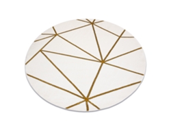 Alfombra Emerald Exclusivo 1013 Circulo - Glamour, Elegante Geométrico Crema/Oro (circulo 200 cm)
