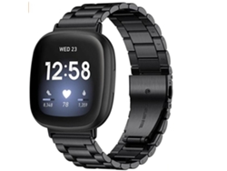 Correa resistente al sudor para Fitbit Sense, longitud ajustable con cierre plegable doble, correa cómoda de acero inoxidable, tacto suave, Re