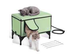 Refugio calefactable para gatos 62x33x42 cm con almohadilla térmica de 30 WE para uso exterior Tekmaquinas