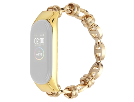 Correa de acero inoxidable punk con diseño de hilo para Xiaomi Mi Band 5/6 - dorado
