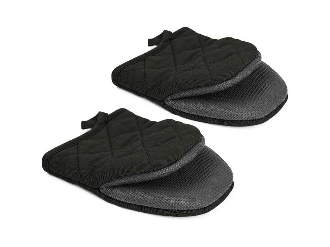 Guantes de cocina pequeños de silicona negra Rebe, resistentes al calor, para proteger las manos.