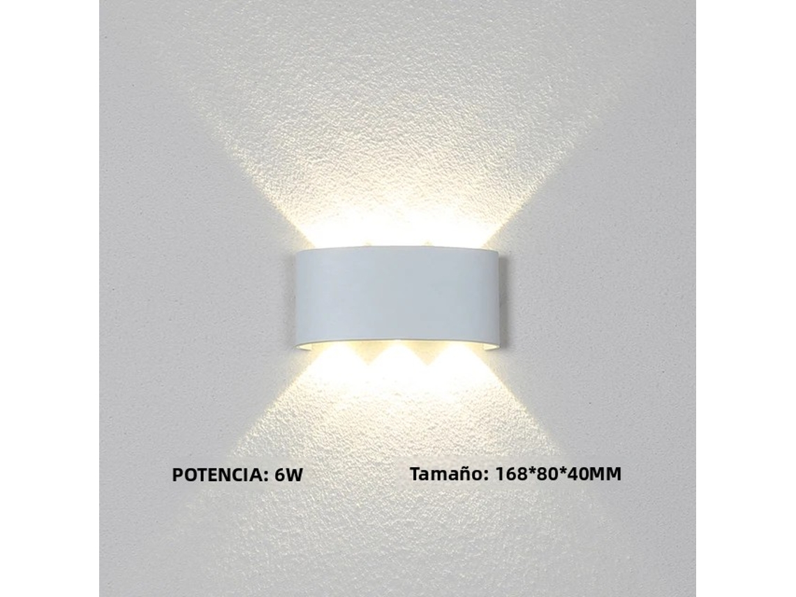 Aplique De Pared Led De Aluminio Para Jardín, Impermeable Ip65, Blanco Frío, 6 W