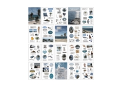 20 hojas de pegatinas decorativas manuales con temática de moda, pegatinas decorativas personalizadas, suministros para scrapbooking costero