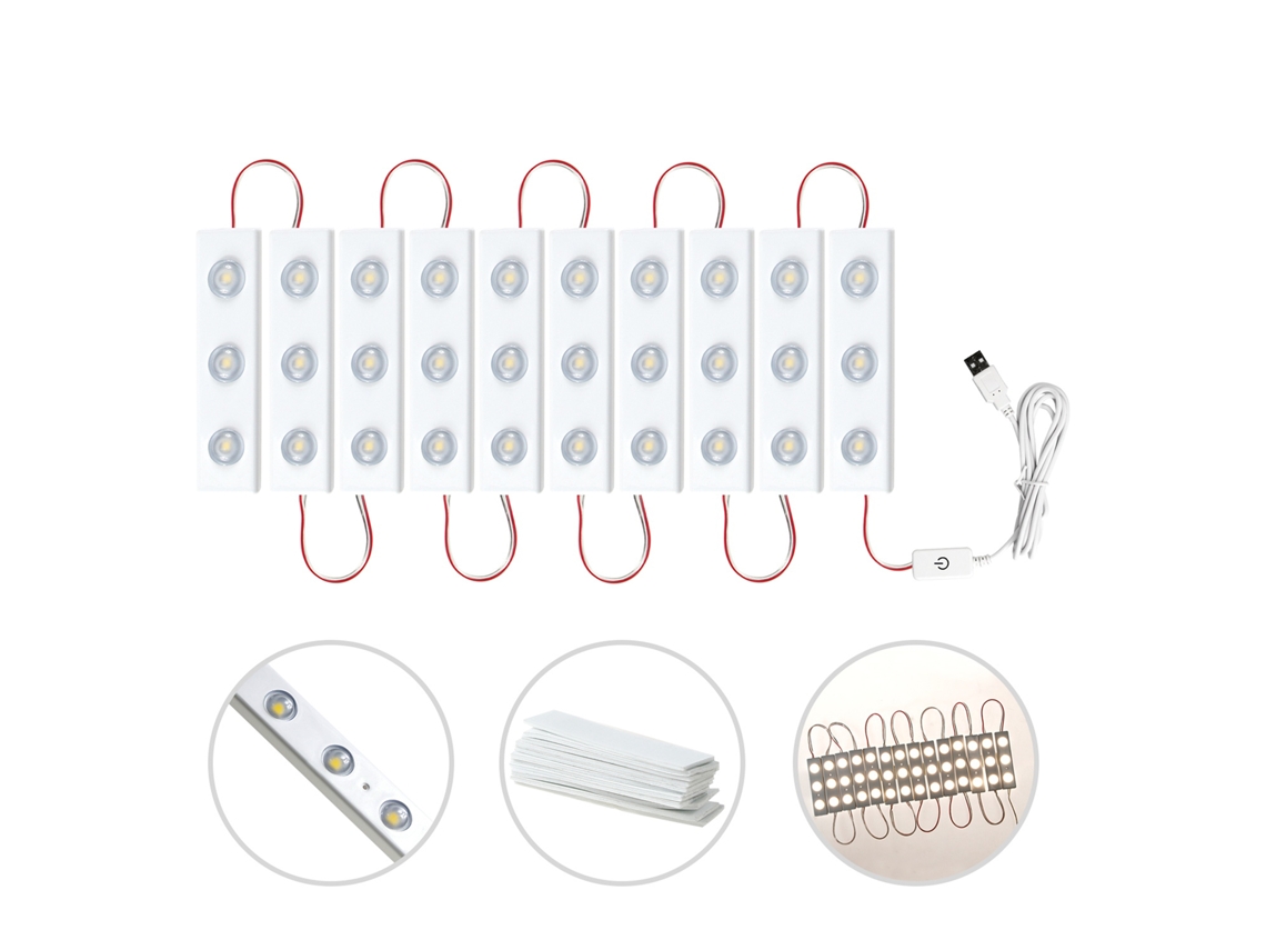 Rebe-bombilla Para Espejo De Maquillaje Con Luz Suave, Regulable Sin Escalas, Interruptor De Barrido Y Usb (10 Bombillas)