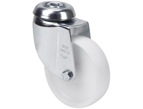 Rueda Giratora Agujero M10 20Bh80-Sl Plastico Blanco Eje Liso ALEX