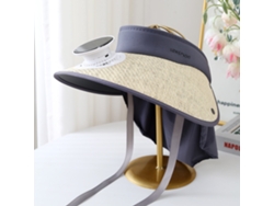(chaleco Beige) Sombrero De Sol Eléctrico De Ala Ancha Con Ventilador Para Hombre, Protección Uv.