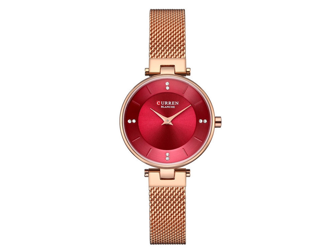 Reloj De Pulsera Sencillo Para Mujer, De Acero Inoxidable Y Cuarzo, Con Correa De Malla Milanesa Y Núcleo De Diamantes De Imitación.
