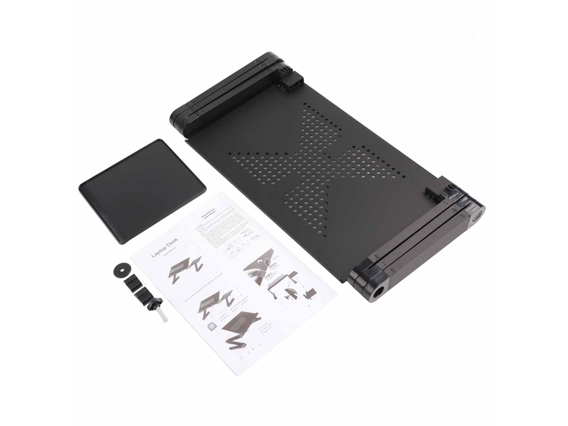 Mesa Portátil Para Portátil Con Alfombrilla De Ratón Ajustable Y Soporte Para Sofá Y Cama - Negra
