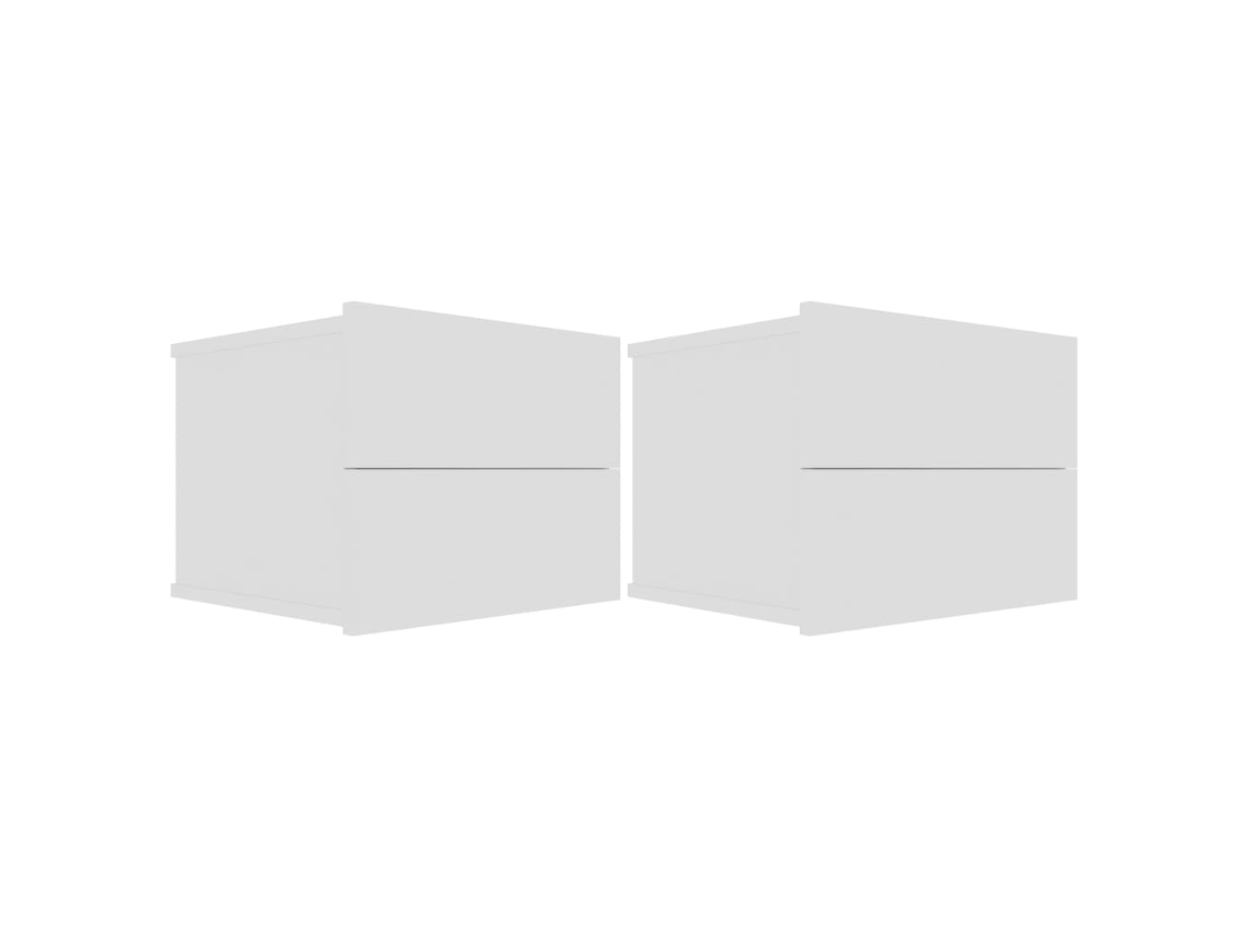 Juego de 2 mesitas de noche de madera blanca MAISON EXCLUSIVE 40x30x30 cm