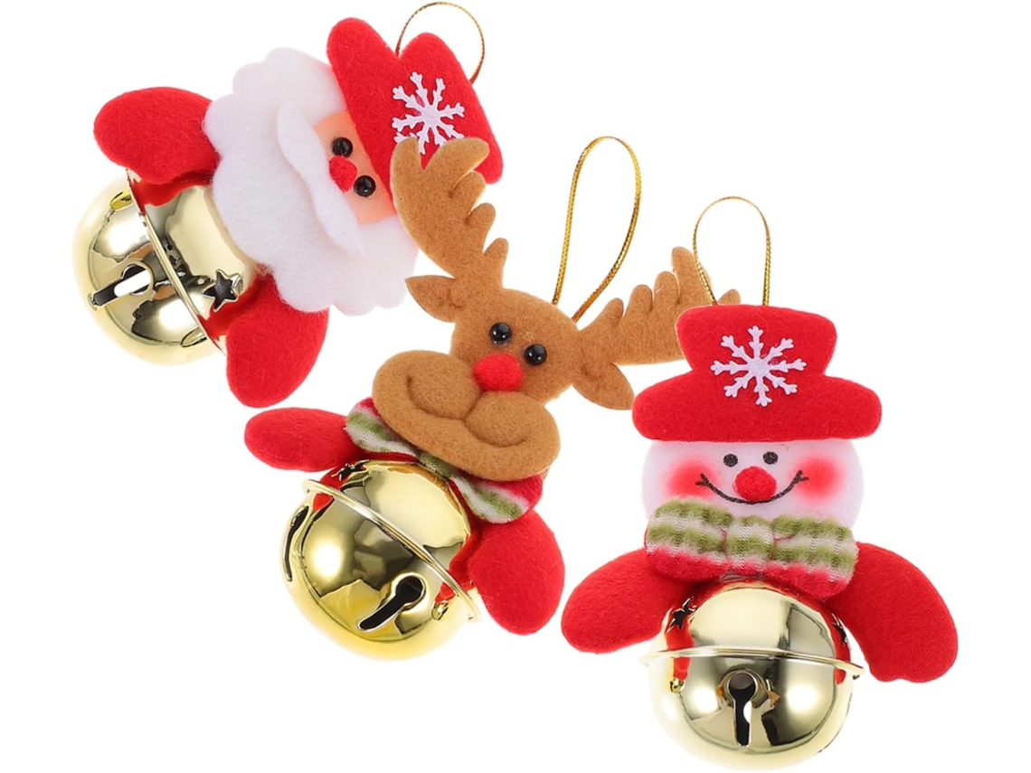 6 Juegos De Campanas Navideñas, Luces Solares, Adornos De Hadas Centelleantes Y Colgantes Navideños.