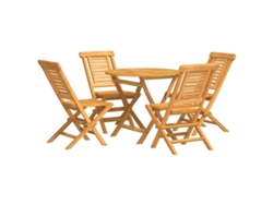 Conjunto 5 de comedor para jardín VIDAXL madera maciza de teca