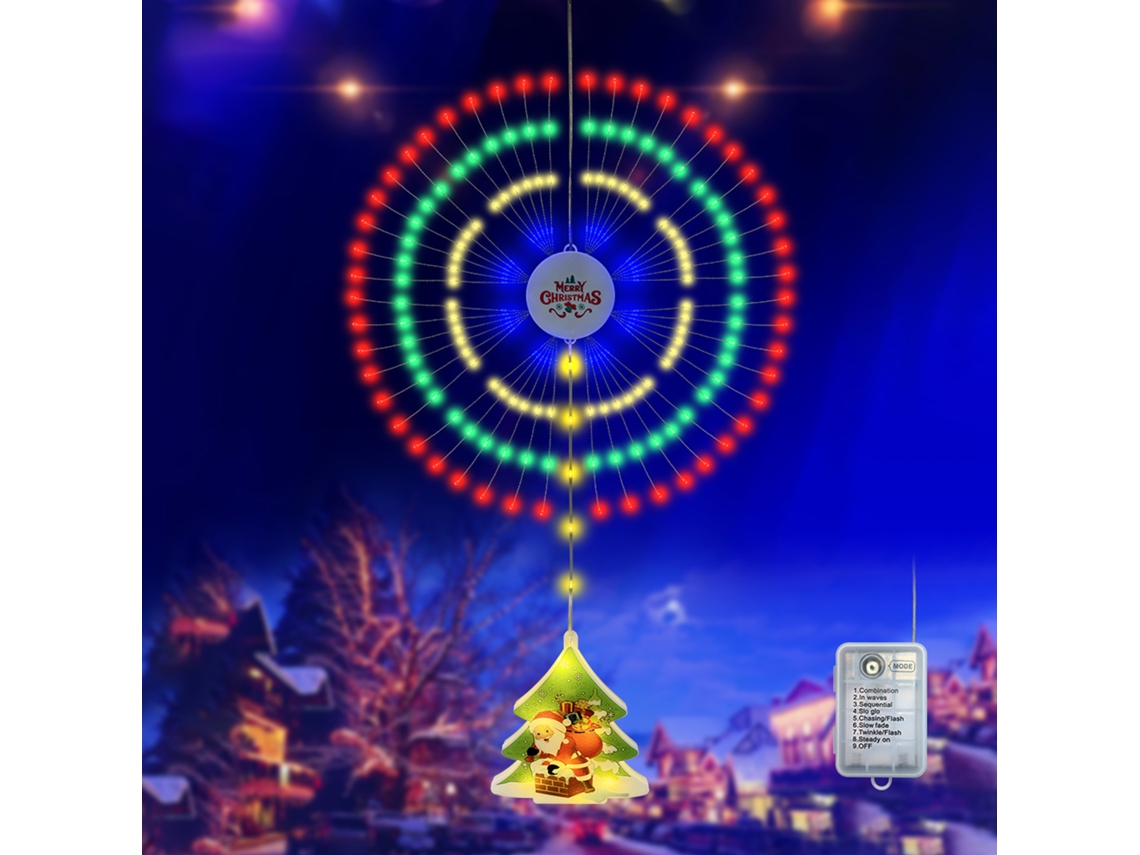 Luces navideñas 2026 con forma de coloridos fuegos artificiales artificiales, resistentes al agua (IP65) y con 8 modos de iluminación.