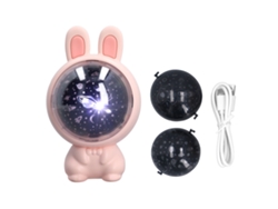 Proyector de luz de estrella con forma de conejo Baok, luz suave, luz nocturna para dormitorio, sala de estar, hogar, 5V, rosa