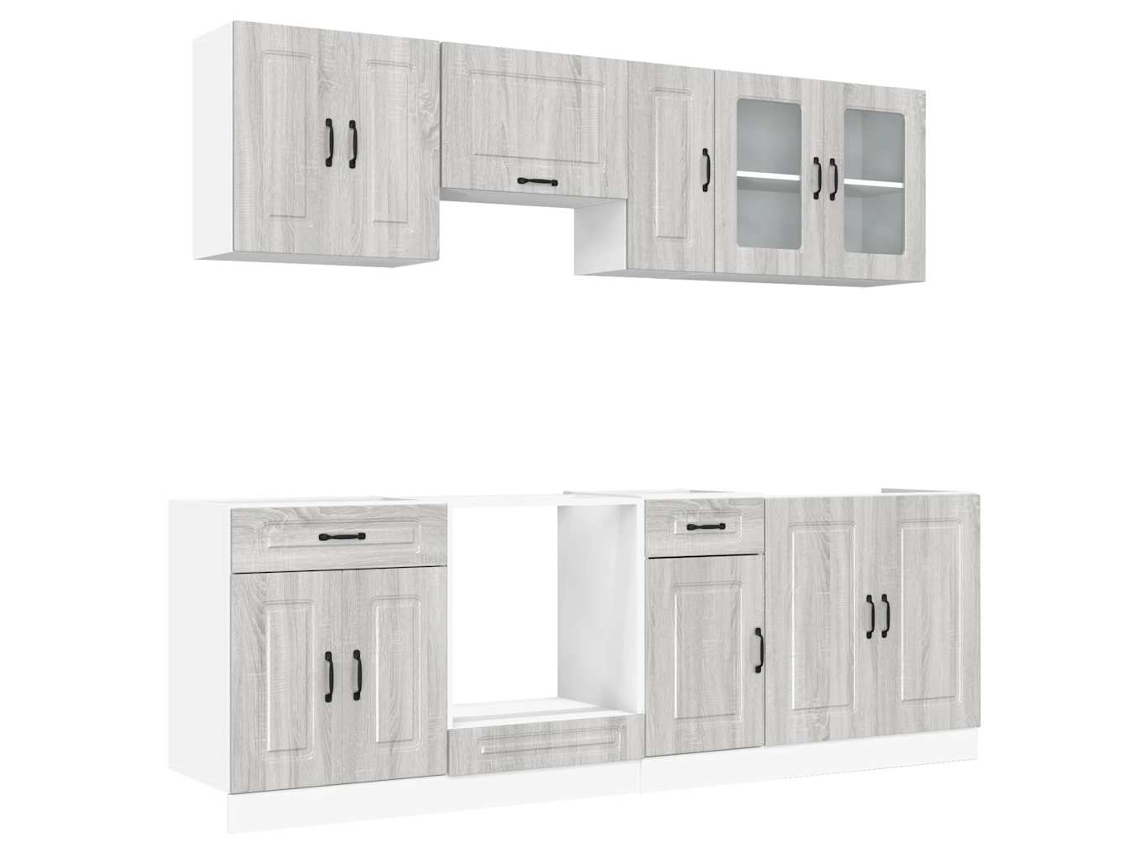 Juego de gabinetes de cocina Kalmar Sonoma Grey (8 piezas) EXCLUSIVO DE LA CASA