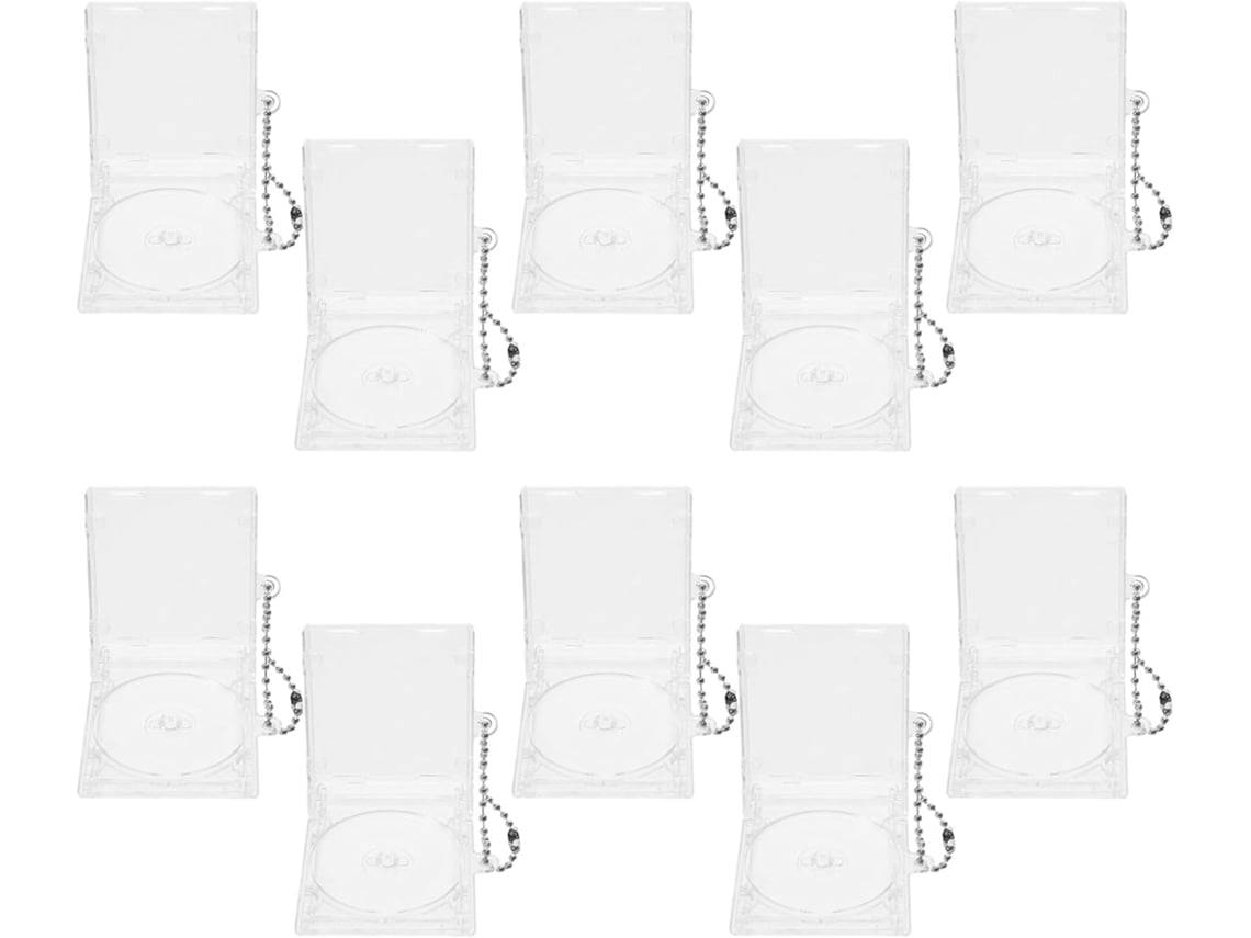 Conjunto De 10 Mini Chaveiros De Acrílico Transparente Em Formato De Cd, Estojo Cristalino Para Projetos Diy.