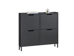 Sobuy Fsr177-l-sch Organizador Para Zapatos Con 4 Solapas Negro 100 X 19 X 91 Cm