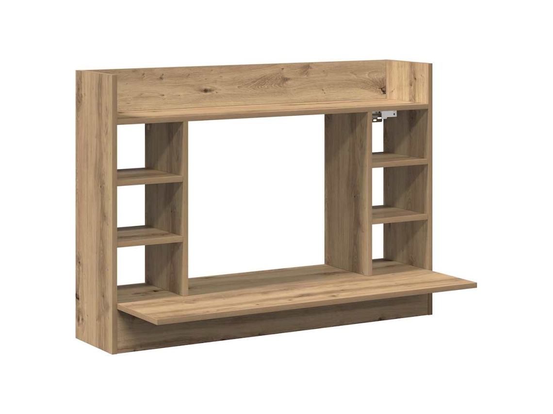 Escritorio | Mesa | Escritorio de pared con estante, Roble artesanal