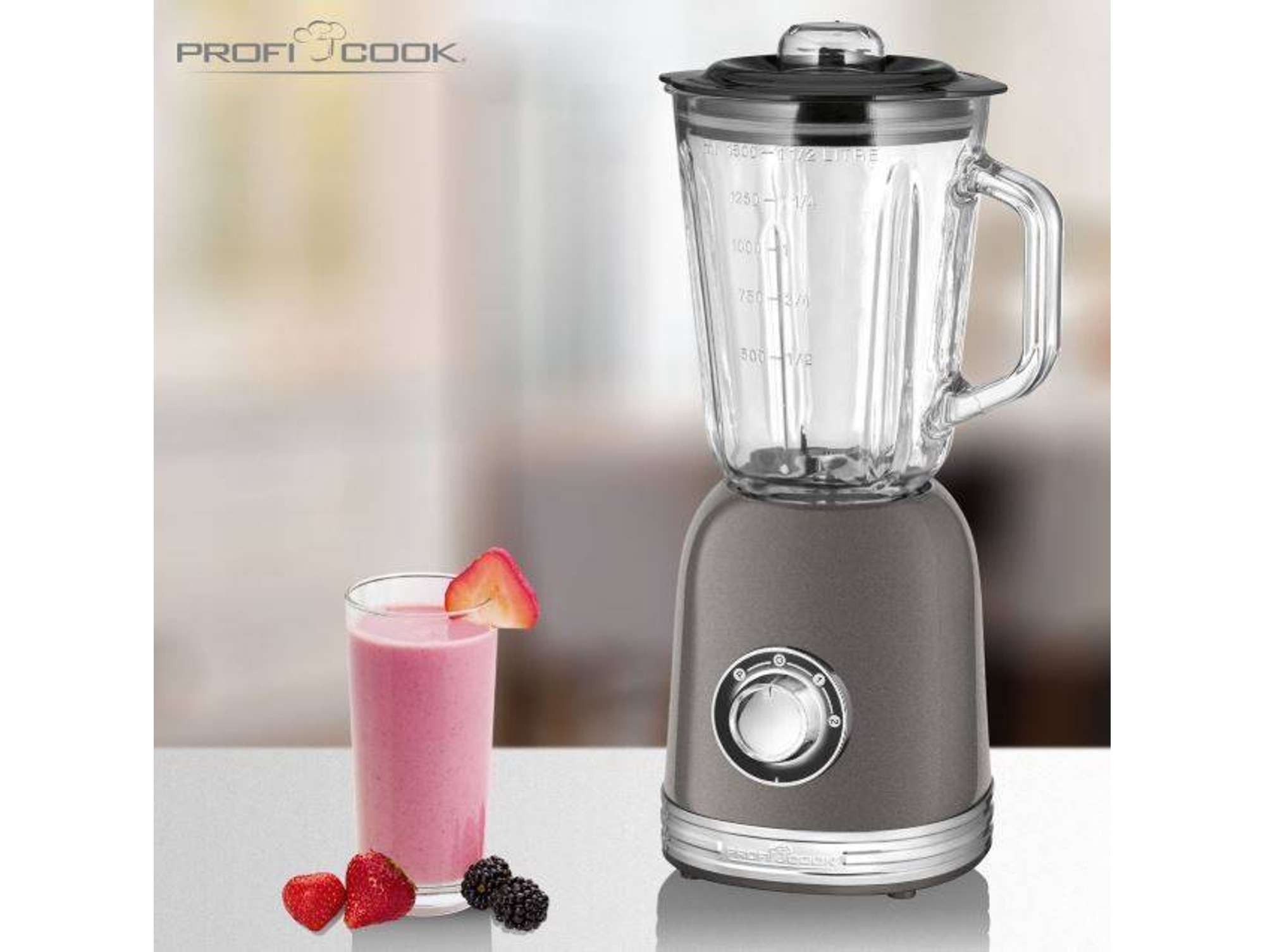 Batidora de Vaso PROFICOOK UM 1195 (800 W - 1.5 L - Gris)