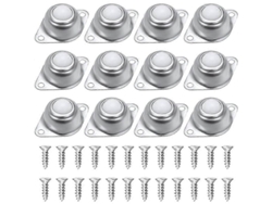 Rodillos De Transferencia De Bolas Para Muebles, 12 Piezas Con 24 Tornillos, Nylon Y Acero Inoxidable Para Equipaje Deslizante Y Carros
