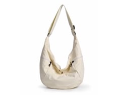 Bolso de gran capacidad (color blanco roto), estilo deportivo y ligero, bandolera, bolso de hombro de nailon.