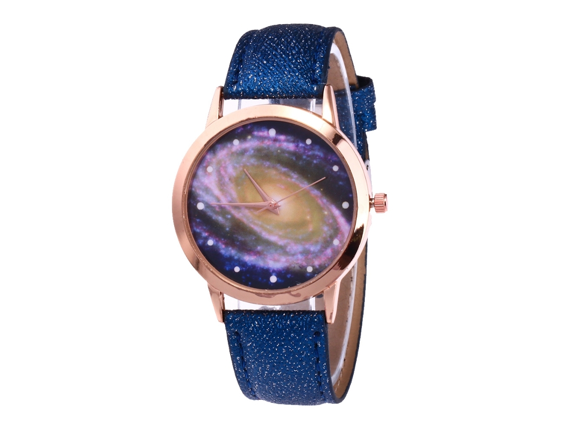 Reloj De Pulsera Redondo De Aleación Para Parejas Con Movimiento De Cuarzo, Azul Oscuro, Estilo Casual De Negocios.