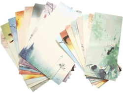 Conjunto De 12 Envelopes E Cartas Práticas Com Impressão Em Estilo Chinês, Tamanho Padrão, Papel De Segurança