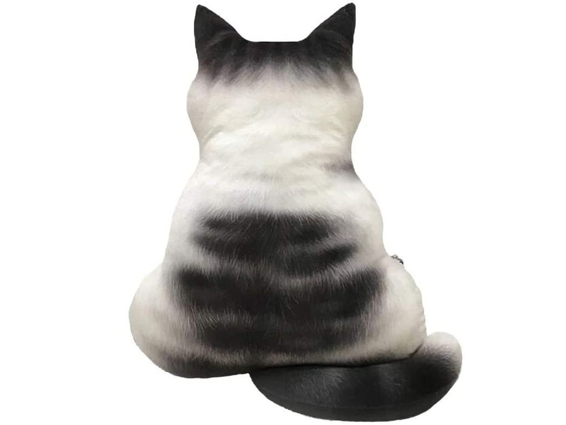 2026-almohada De Peluche Gatito Bonito Linjou Decoración Sofá Almohadón Suave Negro Y Blanco 51cm