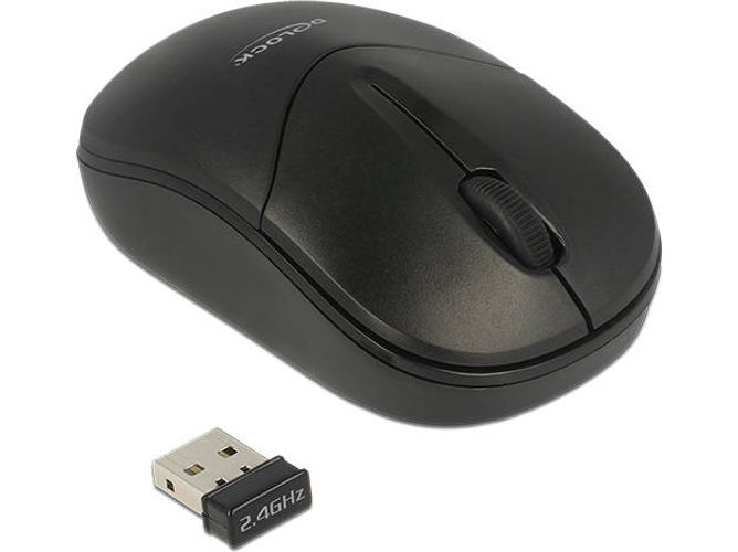 Ratón DELOCK 12494 (Inalámbrico - Óptico - 1000 dpi - Negro)