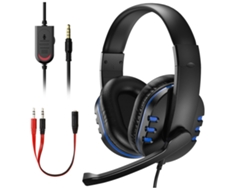 Auriculares para juegos con micrófono extraíble, cancelación de ruido, sonido envolvente 7.1, luz LED, graves, color negro. JIAPEI