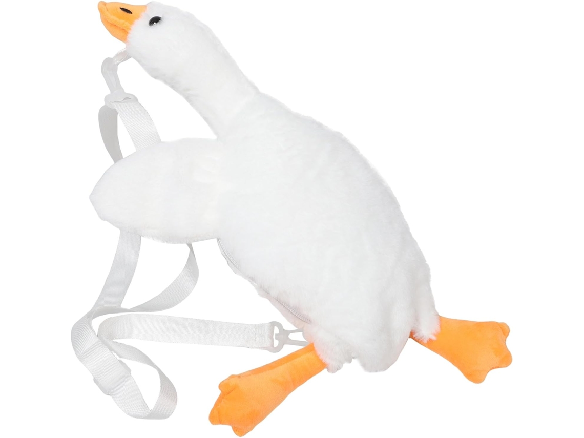 Bolso De Hombro De Felpa White Goose Para Mujeres Y Niñas, Textura Suave.